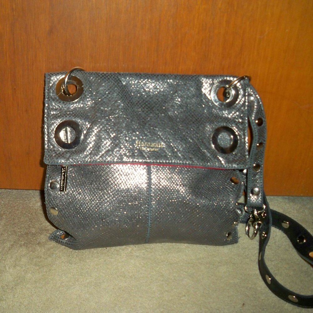 HAMMITT Montana Reversible Silver and Black Large Leather Crossbody , EUC $695!!